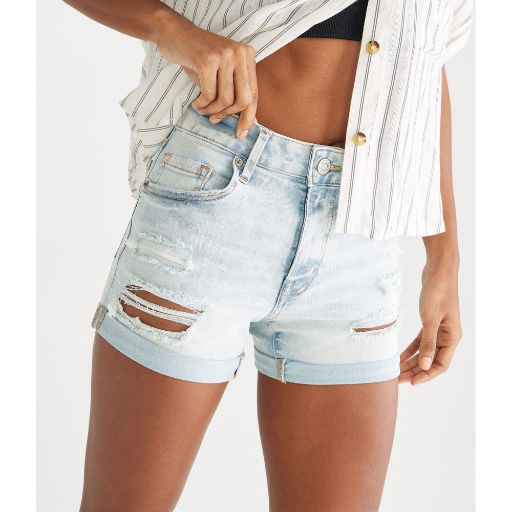 Aeropostale Premium Seriously Stretchy High-Rise Denim Midi Shorts‎ Size 6